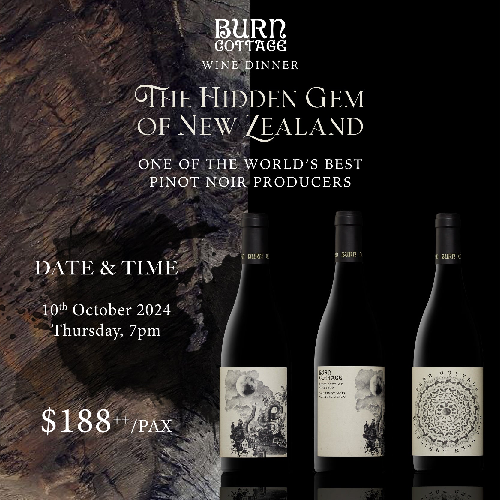Wine Dinner Burn Cottage 10th Oct 2024, Thursday, 7pm (2 pax