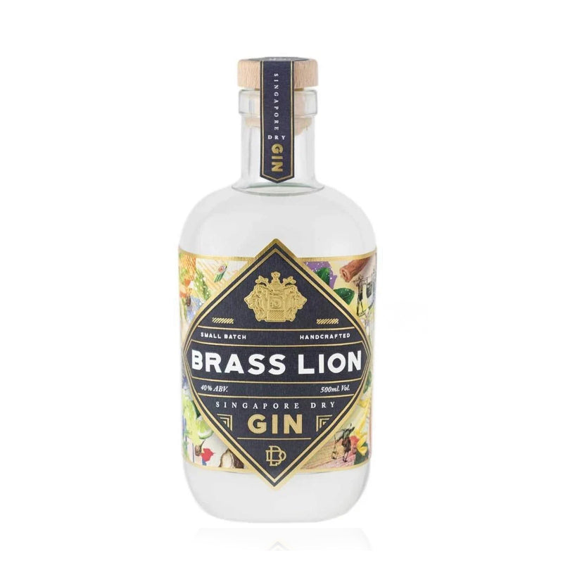 Brass Lion Singapore Dry Gin with Lion Head Pourer 500ml